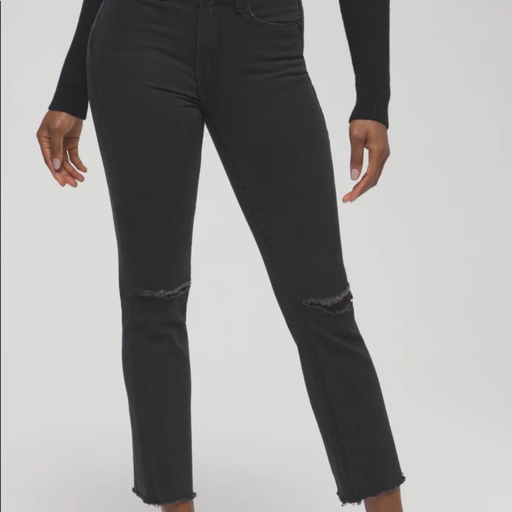 Good American Good Straight Jeans Black123